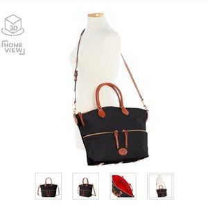Dooney & Bourke Nylon Large Pocket Satchel Crossbody Tote NWT Black